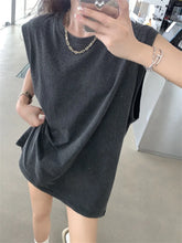 LIZAKOSHT - Mid-Length T-Shirts Women Loose All Match Summer Casual New Office Lady High Street Vintage Streetwear Tees