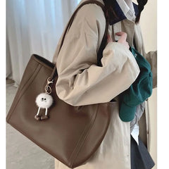 LIZAKOSHT - Vintage Brown Large Capacity Handbag Women New Trendy Leather Casual Shoulder Bags Ladies Versatile Handbags Female