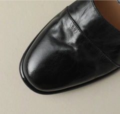 LIZAKOSHT - Women Flats Retro Style Genuine Leather Mary Janes Shoes Woman Spring Summer Office Ladies Casual Comfort