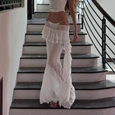 LIZAKOSHT - Summer Perspective Sexy Lotus Leaf Edge Splicing Long Dress