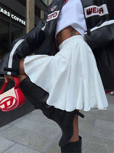 LIZAKOSHT - Fashion Summer Pleated Skirts For Women High Waist White Ruffled Patchwork Ladies Streetwear 2024 Y2k Solid Mini Skirt New