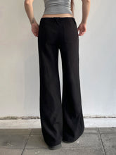 LIZAKOSHT - Casual Loose Solid Suitpants Office Lady Basic Mid-Waisted Straight Wide Leg Pants Women Summer Fashion Streetwear