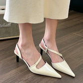 LIZAKOSHT New Brand Women Blue Sandal Fashion Pointed Toe Slip On Ladies Elegant Slingback Shoes Thin High Heel Dress Pumps Shoe