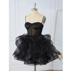 LIZAKOSHT - Mini Tiered Homecoming Dresses Sexy Cocktail Ball Party Gowns Shiny Short Backless Evening Dresses Коктейльные Платья