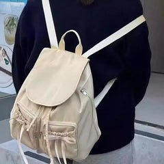 LIZAKOSHT - New Women Y2k Aesthetic Bow Backpack Streetwear Fashion Ins Casual Schoolbag All Match Trendy Simple Backpacks for Students