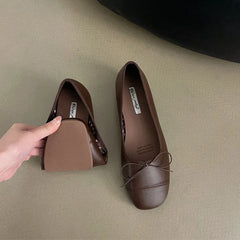 LIZAKOSHT  -  Spring New Brand Women Flat Shoes Fashion Round Toe Shallow Slip oN Ballerinas Shoes Soft Low Wedge Heel Boat Shoes New Woman
