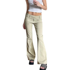 LIZAKOSHT - Hong Kong Style Girls Fashionable Solid Color Micro La Casual Pants, Spring and Summer New Millennium Leg Long Pants