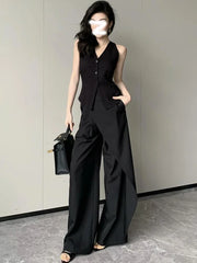 LIZAKOSHT  -  Women's V-Neck Single Breasted Sleeveless Vest New Fashion Summer Linen-Blend Waistcoat For Women Casual Chic Ladies Vest Tops