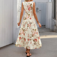 LIZAKOSHT - New Women's Printed Sleeveless Dress