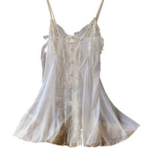 LIZAKOSHT - Sexy Mesh Ultra-thin Pajamas for Women's Sleepwear See Through Lace Front Open Suspender Transparent Nightdress Set with Panties