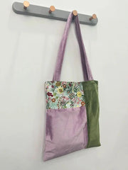 LIZAKOSHT - Flower Patchwork Velvet Vintage Casual Handbag Tote Bags Women Commute Shoulder Bag