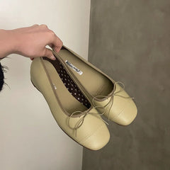 LIZAKOSHT  -  Spring New Brand Women Flat Shoes Fashion Round Toe Shallow Slip oN Ballerinas Shoes Soft Low Wedge Heel Boat Shoes New Woman