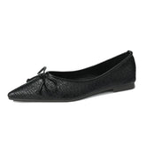 LIZAKOSHT - new designer leather waeved women flats bowtie slip on loafers silver plaid leather mocasines women working shoes size 42