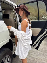 LIZAKOSHT - Chicheca White Striped Blusas Para Mujer Spring Summer Casual Women Shirt Single Breasted Long Sleeve Loose Shirts Blouses