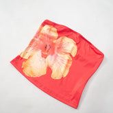 LIZAKOSHT - Strapless Flower Printed Crop Top Women's Clothing Sleeveless Tank Top Hottie Summer Streetwear