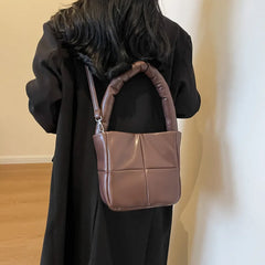LIZAKOSHT - Vintage Padded Tote Handbags Purses Women Shouler Crossbody Bags New Ladies Quilted Messenger Bags Brand Designer