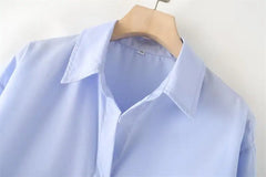 LIZAKOSHT  -  Tops Shirts Spring Women's 2025 New Chic Striped Elegant Loose V-neck Women's Shirts Street Casual Fashion Youth Office Blouses