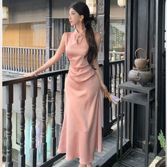 LIZAKOSHT - Ele Long Dr Svel Satin Evening Gown Women's Faionable Retro Sle Maxi Dr for Banquet Summer New