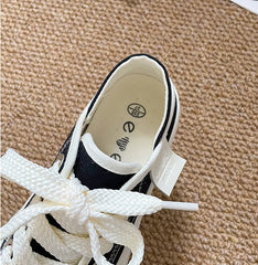 LIZAKOSHT - Canvas Shoes Women Platform Sneakers Ins Fashion Designer Female Vulcanize Shoes Round Toe Flat Shoe Low-top Casual Ladies Shoes