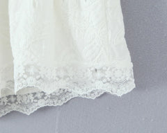 LIZAKOSHT - Hollow Out Shorts For Women Korean Style Elastic Waist Summer Clothing Chic White Sexy Beach Holiday Shorts Y2k Casual Streetwea