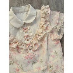 LIZAKOSHT  -  Kawaii Floral Mini Dress Women Japanese Lolita Cute Bow Ruffles Patchwork Dresses Summer Korean Fashion Bodycon A Line Vestidos