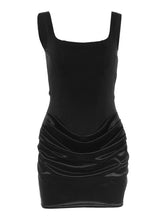 LIZAKOSHT - Valentine's Dress Women Sexy Low Chest Sleeveless Ruched Patchwork Peach Hip Birthday Party Dating Skinny Clubwear
