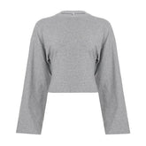 LIZAKOSHT - American Style Personality Street Casual O Neck Pullover Loose Top Solid High Street Punk Lazy Style Tee Fashion Casual T-Shirt