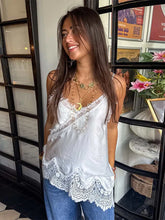 LIZAKOSHT - Sexy Satin Sling Tops Women V Neck Hollow Out Patchwork Lace Irregular Tank Top Female New Chic Solid Fashion Streetwears