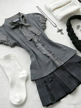 LIZAKOSHT - Preppy 2-Piece Set Dresses American Retro Goth Top+Skirt Y2k 2000s Japanese Harajuku Hot Girl Women's Dress Fashion Grunge Chic