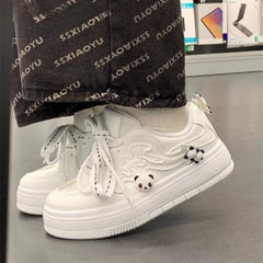 LIZAKOSHT - Cute Womens Sports Shoes Original Kawaii Panda Versatile Casual Shoes College Style Lightweight Non Slip Sneakers Women