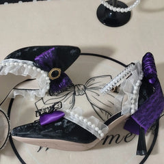 LIZAKOSHT - heels woman trend elegant lady shoes purple heels y2k Black heel high quality fashion shoes lolita goth heels for women