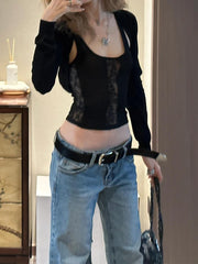 LIZAKOSHT  -  Blue Womens Jeans High Waist Vintage Straight Summer Plus Size Y2K Denim Pants Streetwear American Baggy Wide Leg Denim Trouser