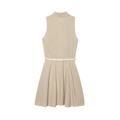 LIZAKOSHT - New Summer Dresses Women's Fashion Slim Elegant Mini Youth Women's Holiday Dress Street Chic Belt Decoration Dress