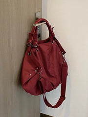 LIZAKOSHT - Japanese Casual Solid Vintage Shoulder Bag Women Trendy Y2k Fashion Purses and Handbags Streetwear Casual Travel Crossbody Bags