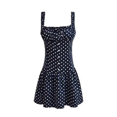 LIZAKOSHT  -  Europe and America Summer New Ruffled Mini Dress Polka-dot Strapless Skirt