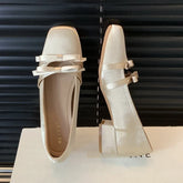 LIZAKOSHT  -  Satin Bow Fashion Mary Jane Shoes Women Sweet Shallow Chunky Dress Shoes Female Comfort Elegant Low Heel Square Toe Pumps Women