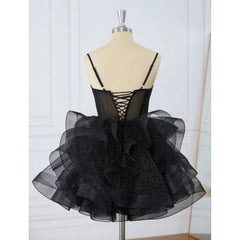 LIZAKOSHT - Mini Tiered Homecoming Dresses Sexy Cocktail Ball Party Gowns Shiny Short Backless Evening Dresses Коктейльные Платья