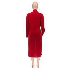 LIZAKOSHT - Women Solid Ribbed Knitted Long Cardigans Fashion Long Sleeve Open Stitch Pockets Loose Casual Streetwear Coats Sweaters Jackets