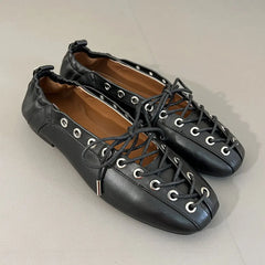 LIZAKOSHT - Brand New Vintage Brown 3cm Inner Heels Mary Janes Shoes Women Retro Cross tied Black Flats Shoes Comfy Walk Footwear