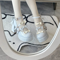 LIZAKOSHT - Lolita Thick Heel Original Cute And Sweet Japanese Bow Single Shoes For Women Kawaii Loli Tea Party High Heels