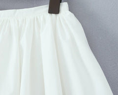 LIZAKOSHT - Ballet Girl White Cotton Spliced Lace Lining Mini Skirt Women Ball Gown Umbrella Skater Skirts with Shorts underwear Summer