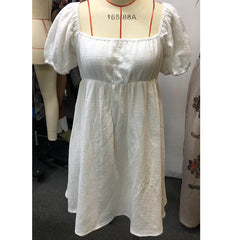 LIZAKOSHT  -  Fashion Streetwear Women Mini Dress Summer Female Clothing Cotton And Linen Holiday Date Girl Short Sleeve Mini Dress XS-2XL