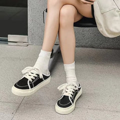 LIZAKOSHT - Women's Sneakers, Classic Black Canvas Shoes, Platform Casual Vulcanized Shoes Luxurious Designer Shoes, Female Sports Shoes