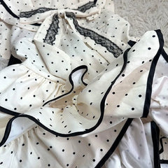 LIZAKOSHT  -  Polka Dot Cute Sweet Dress Women Bowknot Lolita Summer Sleeveless Tiered Dress Slim Fit Layered Pretty Style Vestidos