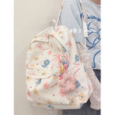 LIZAKOSHT - Korean Ins Cute Cartoon Printed Backpack Preppy School Backpack for College Students Y2k All Match Sweet Girl Back Pack Mochilas