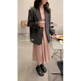 LIZAKOSHT - French Sexy Dress for Women in Spring Autumn Slim Fit Inner Layer Sweet Chic A-line Skirt New Trend
