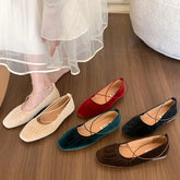 LIZAKOSHT - Autumn Women Flat Shoes Fashion Pleated Ladies Elegant Slip On Mary Jane Shoes Soft Sole Outdoor Dress Ballerinas New Shoes