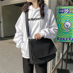 LIZAKOSHT - Solid Color Fashion Women's Shoulder Bags High Quality Canvas Crossbody Bag