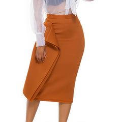 LIZAKOSHT - Fashion Bodycon Pencil Skirts Women High Waist Slim Midi Modest Classy Female Black Package Hip Jupes Falad Elegant Skirt indie