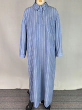 LIZAKOSHT  -  Long Stripe Shirt Dress Woman Blue Elegant Dress New Casual Pocket Lapel Button Loose Workplace Formal Dresses